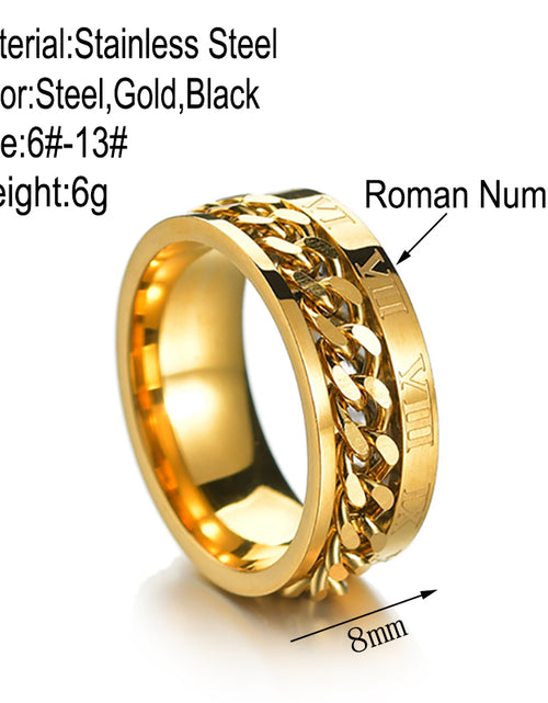 Load image into Gallery viewer, Roman Numbers Spinner Rings
